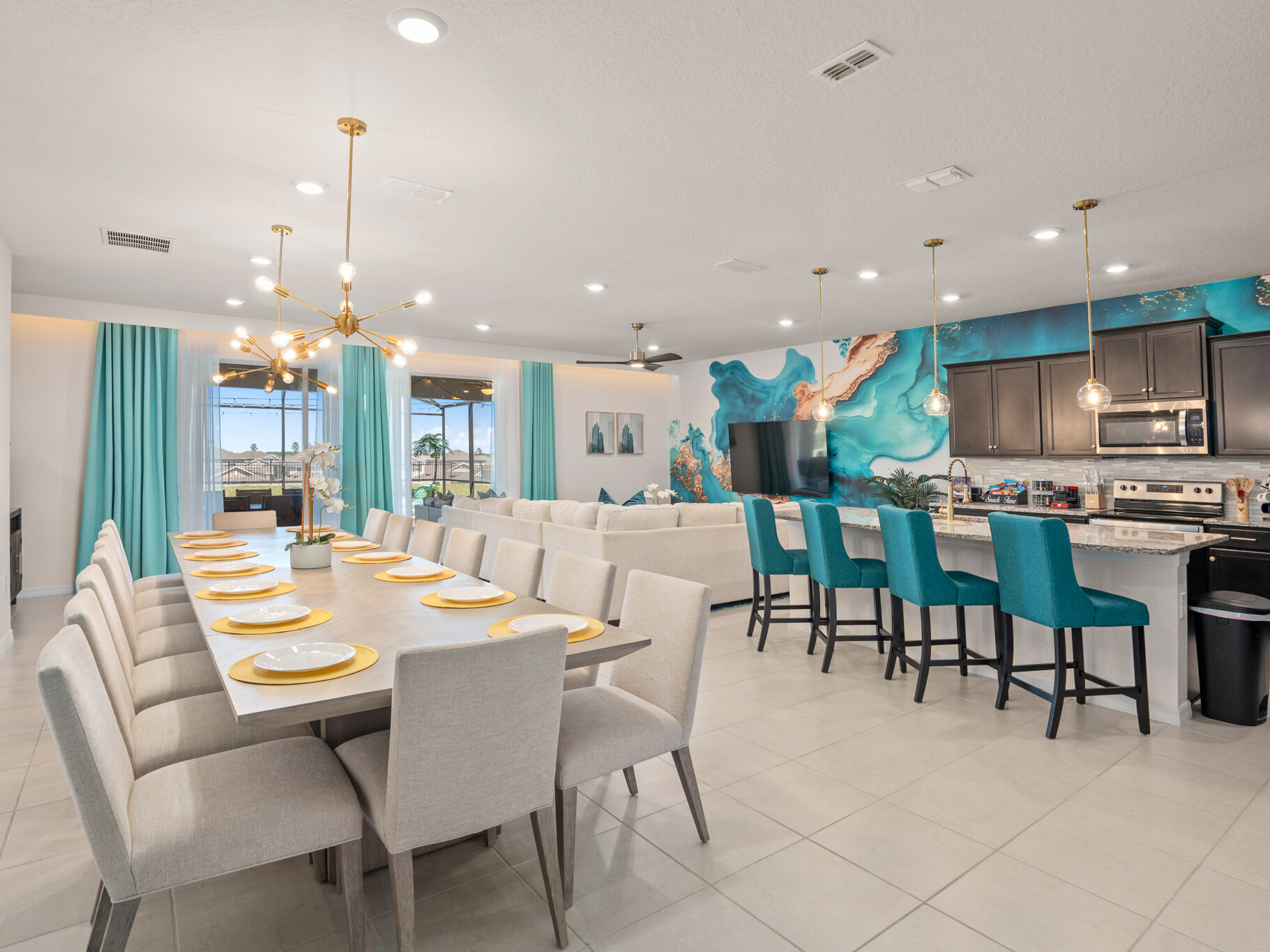 Luxury airbnb short term rental vacation home designed by Magic Interiors Orlando